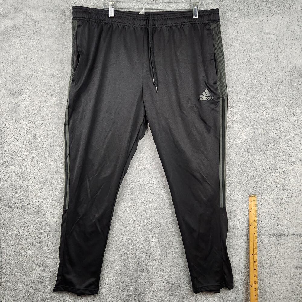 Adidas Pants Mens 2XL Black AEROREADY Primegreen Track Tapered Zip Ankle Pockets